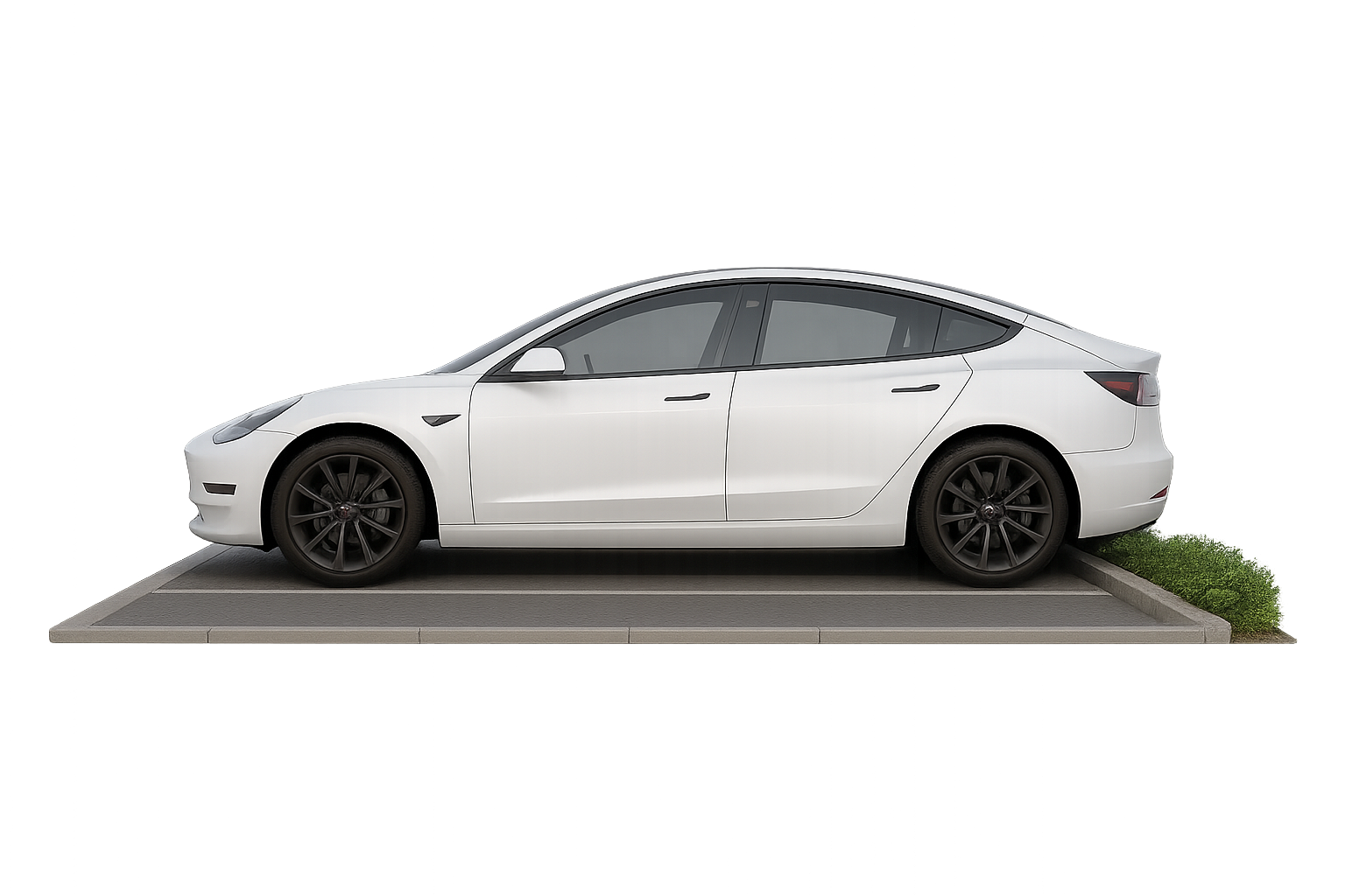 White Tesla Car